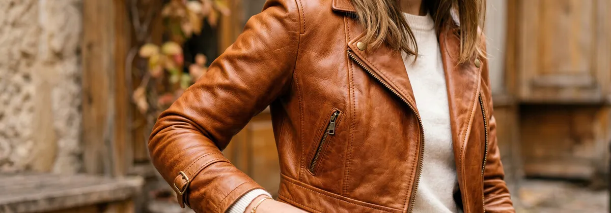 Home 12 brown leather jacket womens