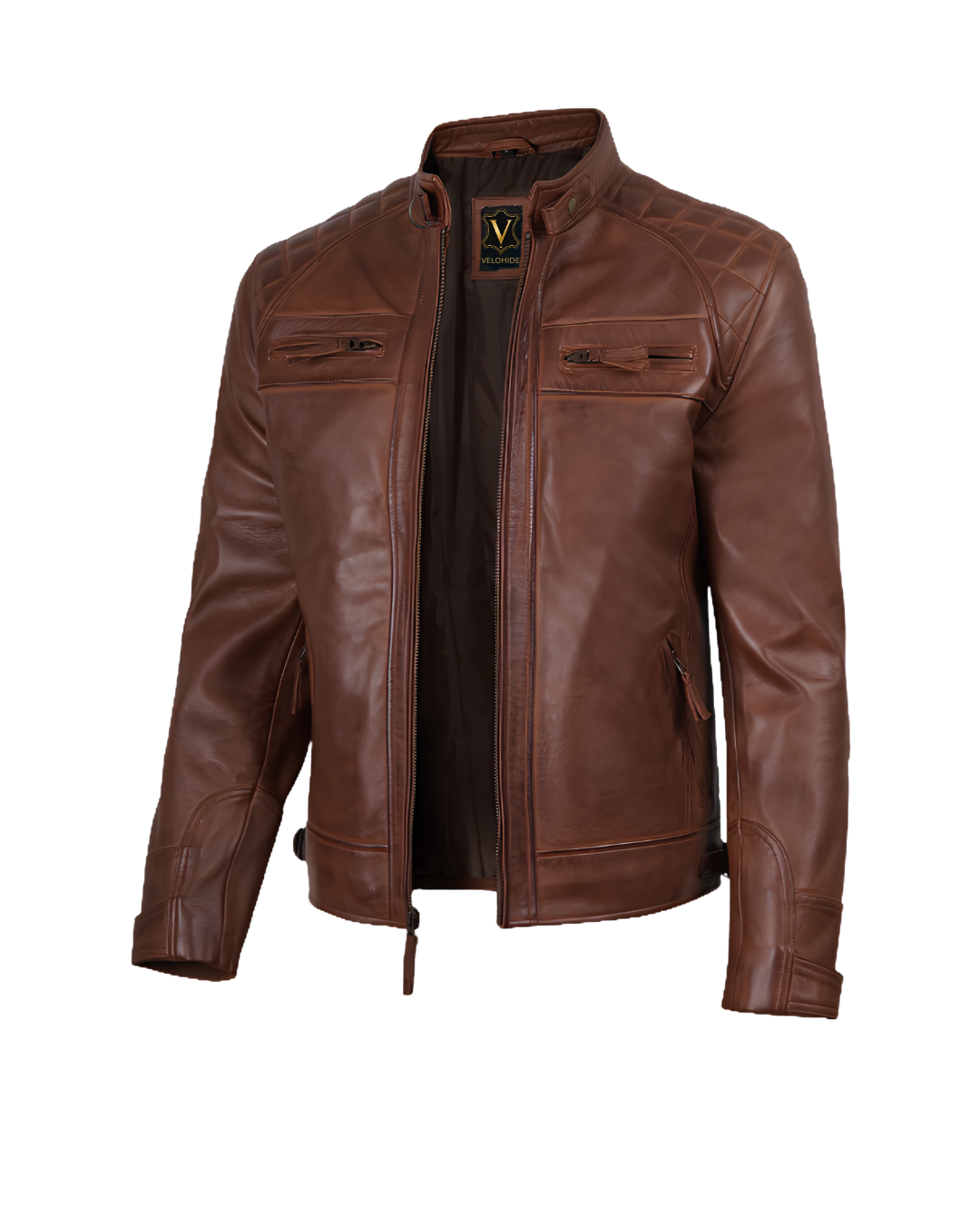 brown biker jacket side brown biker jacket side