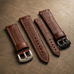 Velohide Black Genuine Leather Watch Strap