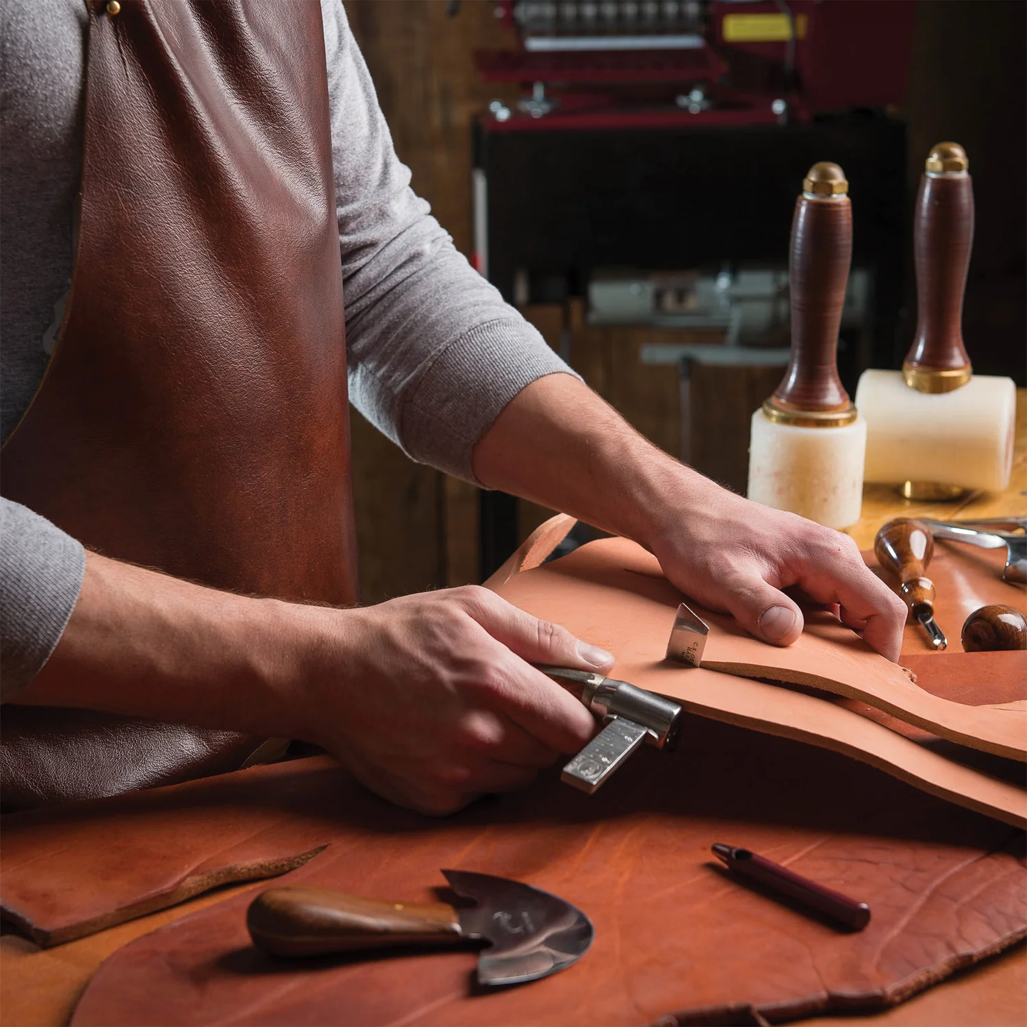 About Us marcus cutting leather 1