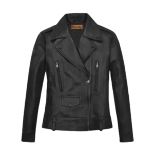 women’s classic black biker leather jackets