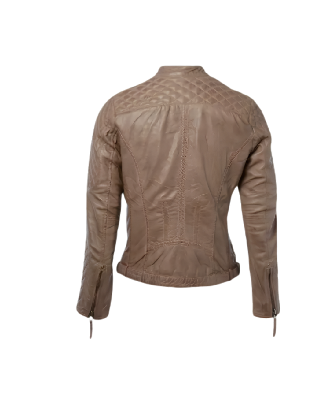 women’s short quilted shoulder biker leather jacket back women’s short quilted shoulder biker leather jacket back
